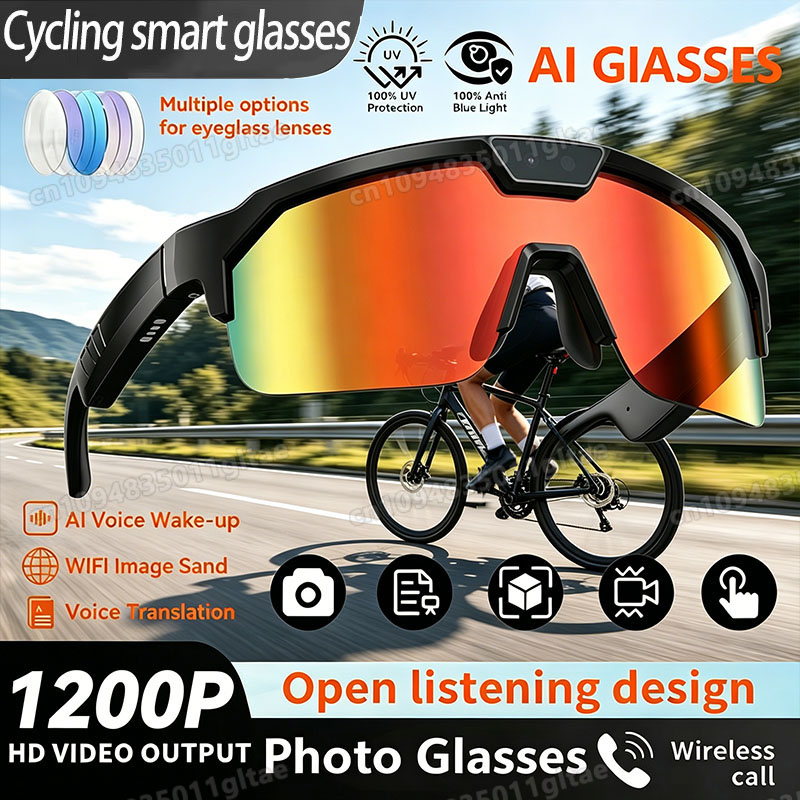 Esports Gaming Video - Smarte Brille mit Bluetooth-Kamera, Videoaufnahme, KI-Fotoerkennung,