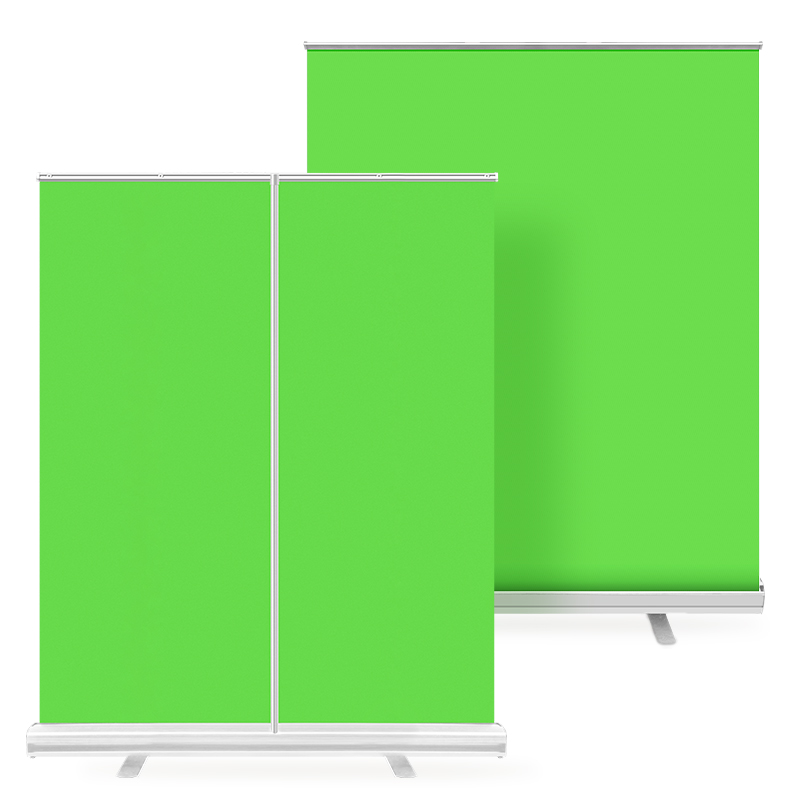 Green Screen Collapsible - 110x200cm Hintergrund Chroma Key Silber Basis