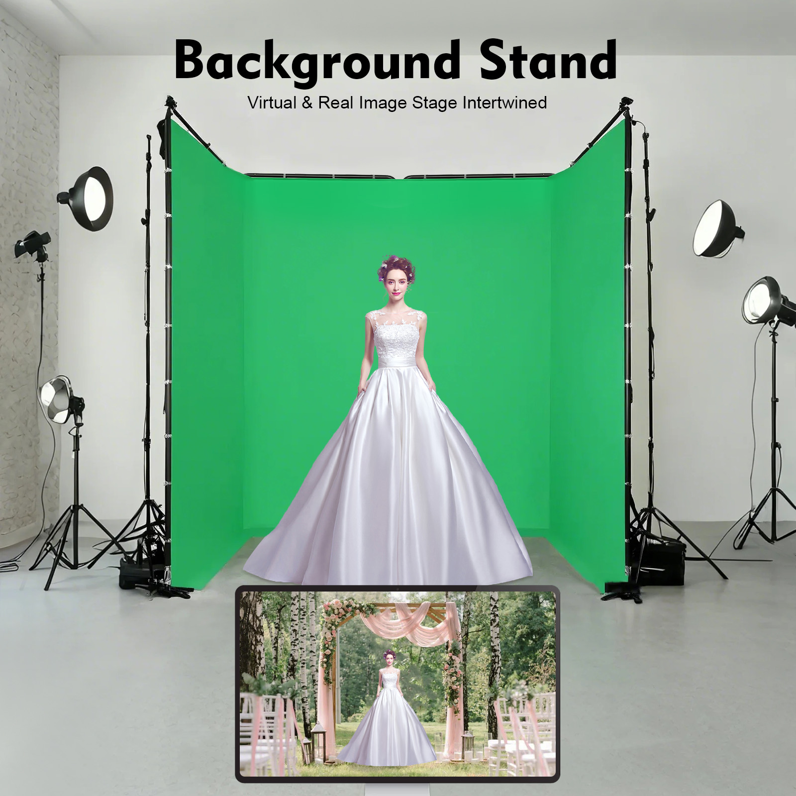 4 x 2,4 m großer Fotografie-Hi – Green Screen Collapsible Bewertung und Preis